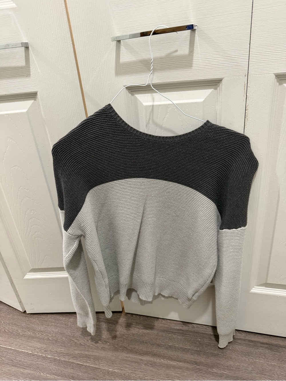 BDG Two-Tone Gray Scoopneck Sweater